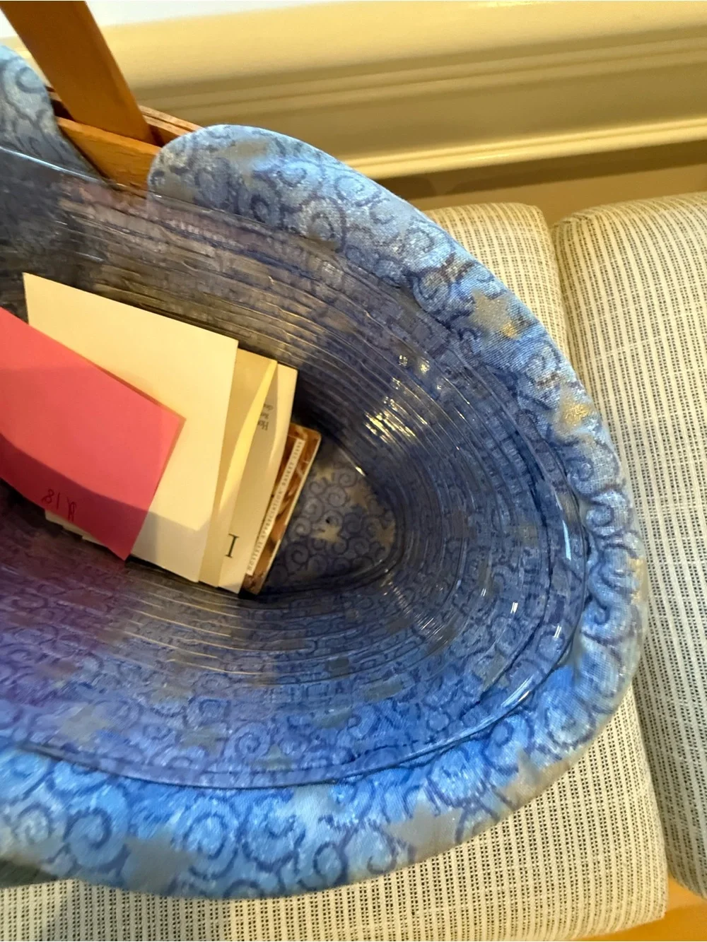Longaberger Honey Oak Basket with Blue Star Charm